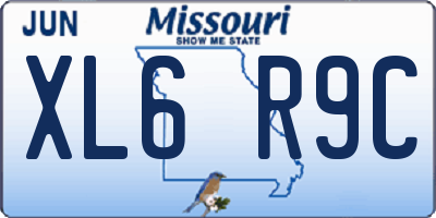 MO license plate XL6R9C