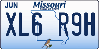 MO license plate XL6R9H