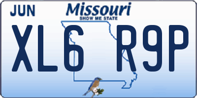 MO license plate XL6R9P