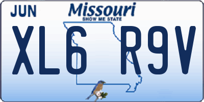 MO license plate XL6R9V