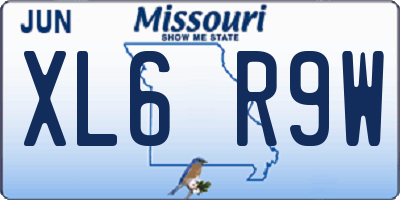 MO license plate XL6R9W