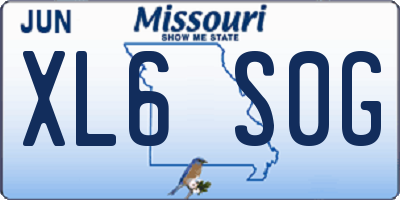 MO license plate XL6S0G