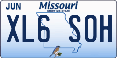 MO license plate XL6S0H