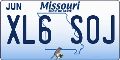 MO license plate XL6S0J