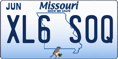 MO license plate XL6S0Q