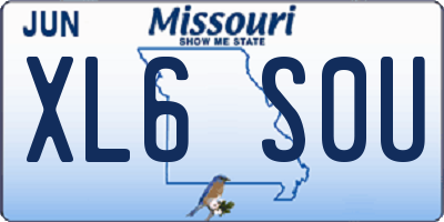 MO license plate XL6S0U