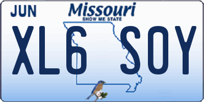 MO license plate XL6S0Y