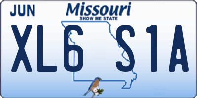 MO license plate XL6S1A