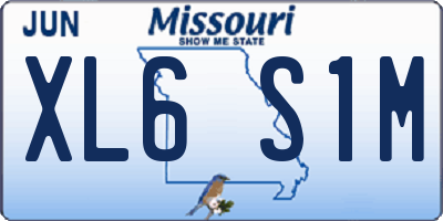 MO license plate XL6S1M