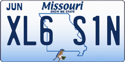 MO license plate XL6S1N