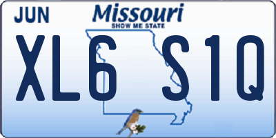 MO license plate XL6S1Q