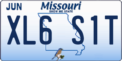 MO license plate XL6S1T