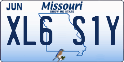 MO license plate XL6S1Y