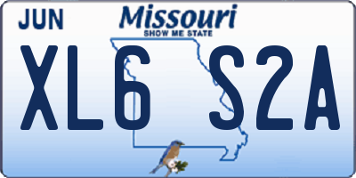 MO license plate XL6S2A