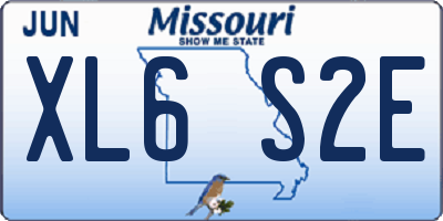 MO license plate XL6S2E