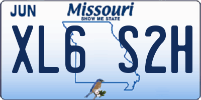 MO license plate XL6S2H