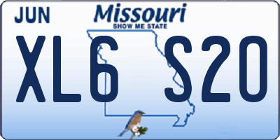 MO license plate XL6S2O