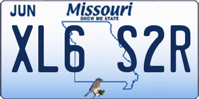 MO license plate XL6S2R