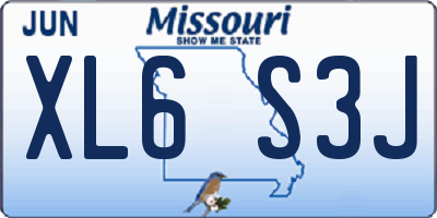 MO license plate XL6S3J