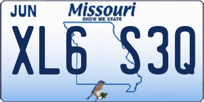 MO license plate XL6S3Q