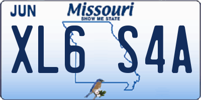 MO license plate XL6S4A