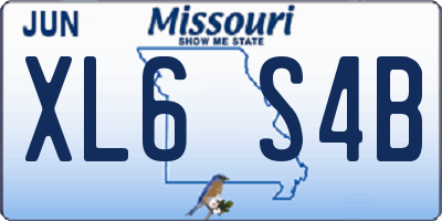 MO license plate XL6S4B