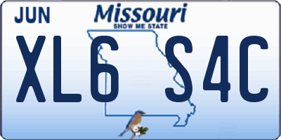 MO license plate XL6S4C