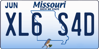 MO license plate XL6S4D