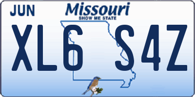 MO license plate XL6S4Z