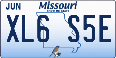MO license plate XL6S5E