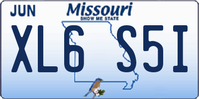 MO license plate XL6S5I