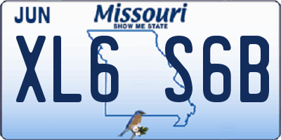 MO license plate XL6S6B