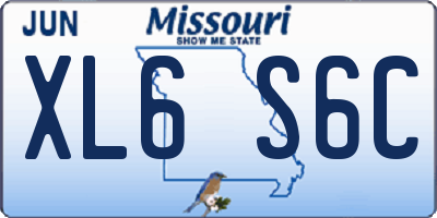 MO license plate XL6S6C