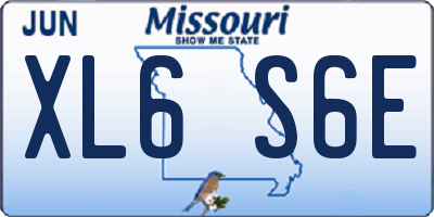 MO license plate XL6S6E