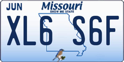 MO license plate XL6S6F