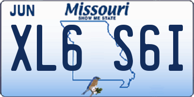 MO license plate XL6S6I