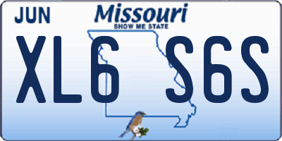 MO license plate XL6S6S