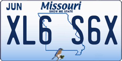 MO license plate XL6S6X