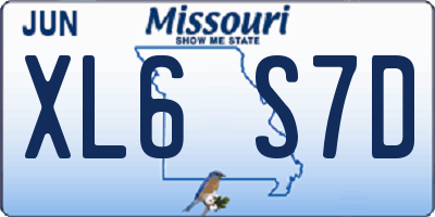 MO license plate XL6S7D