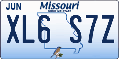 MO license plate XL6S7Z