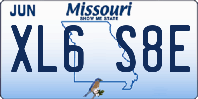 MO license plate XL6S8E