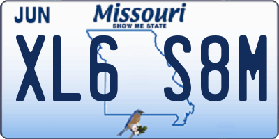 MO license plate XL6S8M