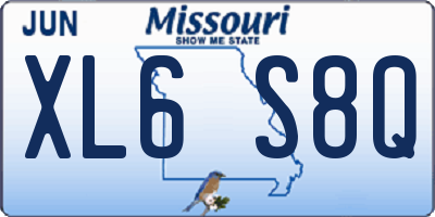 MO license plate XL6S8Q