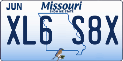 MO license plate XL6S8X