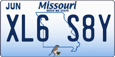 MO license plate XL6S8Y