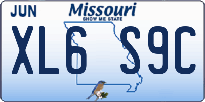 MO license plate XL6S9C
