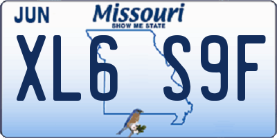 MO license plate XL6S9F