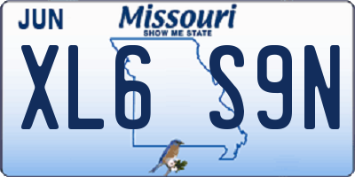 MO license plate XL6S9N