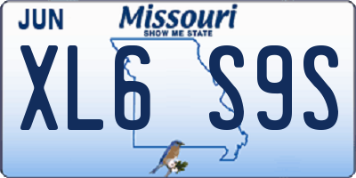 MO license plate XL6S9S
