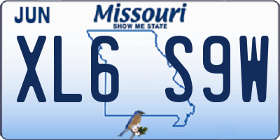 MO license plate XL6S9W